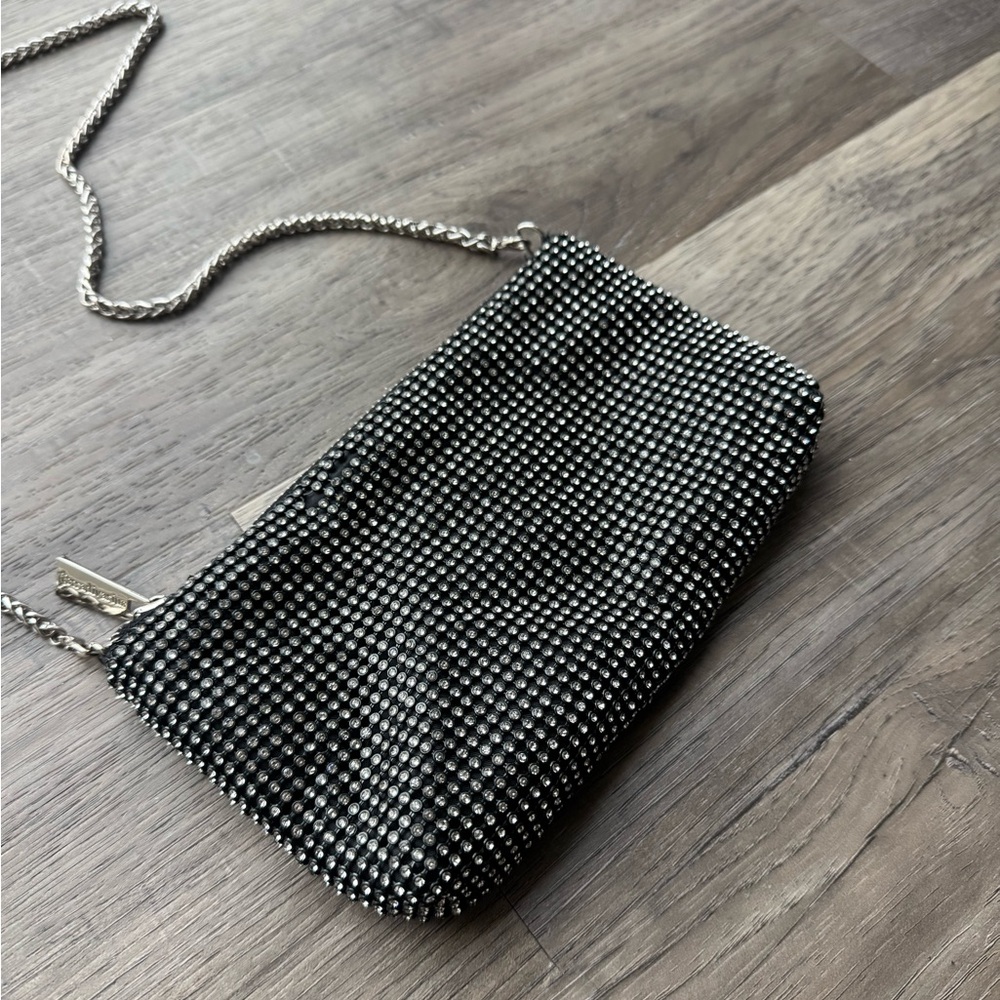 Stradivarius Rhinestone Embellished Mini Crossbody Bag in Black